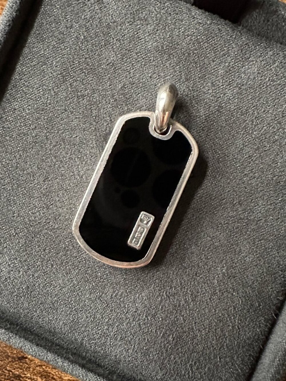 David Yurman Exotic Dog Tag Pendant w/ Black Onyx